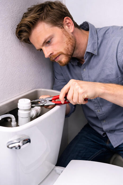 plumber fixing toilet in Indianapolis